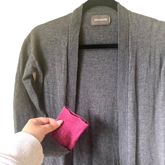 ZADIG & VOLTAIRE Romy Merino Wool Duster Sz Medium - Picture 5 of 6